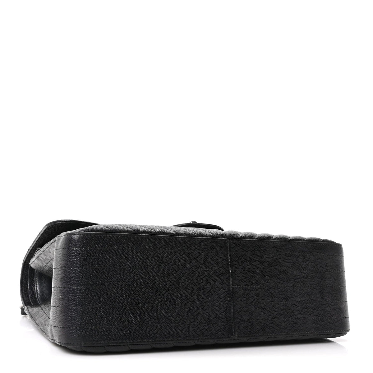 Iridescent Caviar Chevron Quilted Jumbo Double Flap Black At My store
