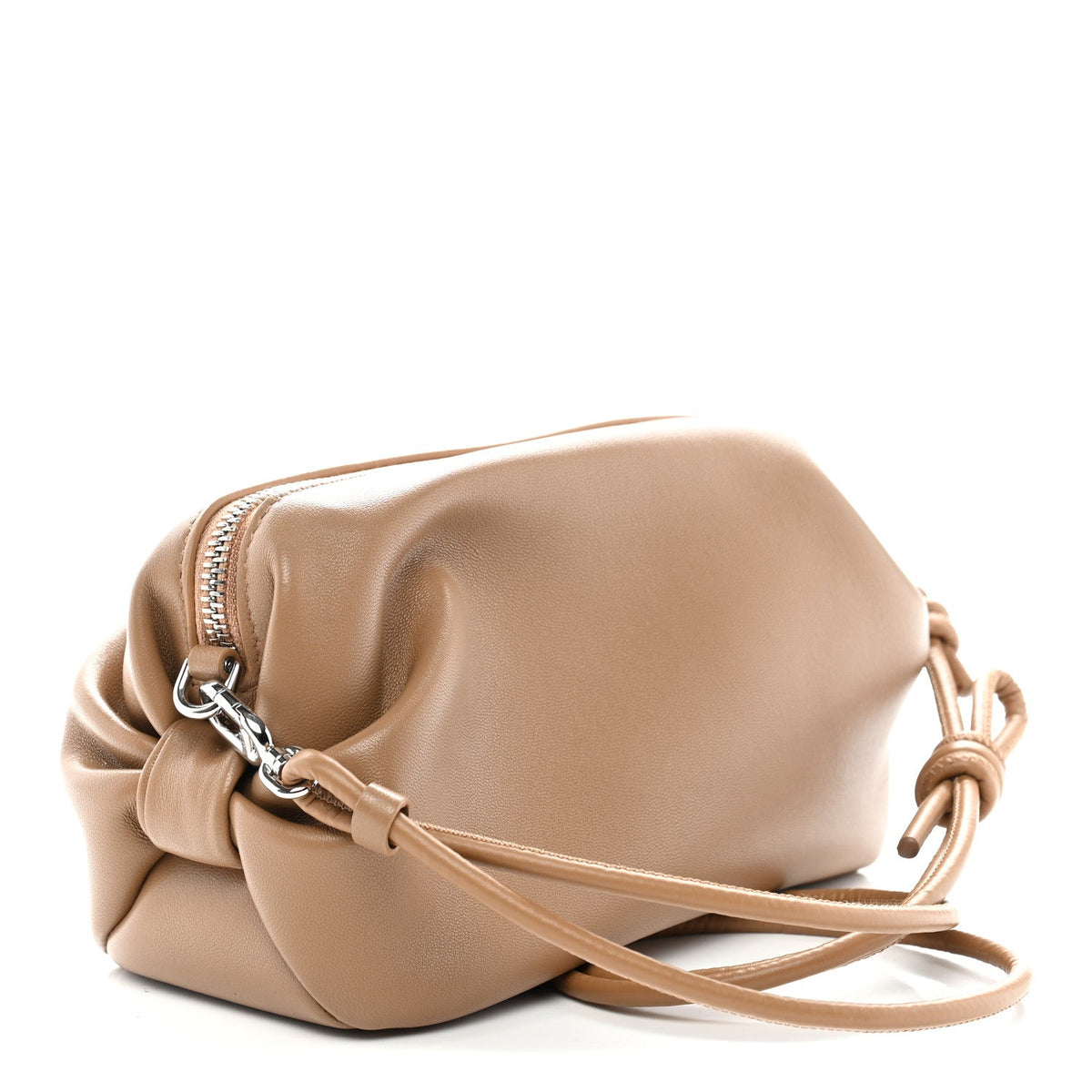 Supple Lambskin Bow Pouch Camel AT My store