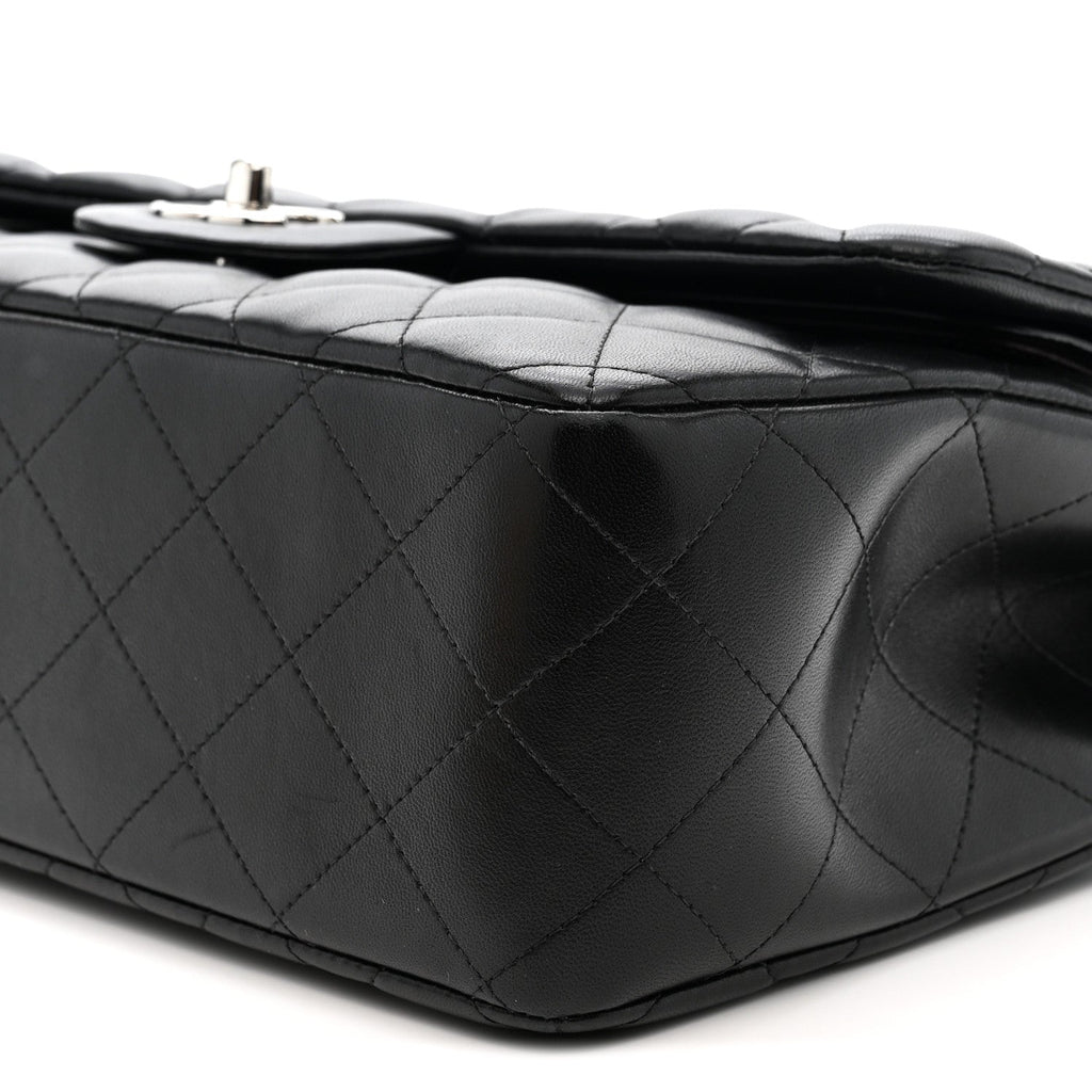 Lambskin Quilted Jumbo Double Flap Black At My store