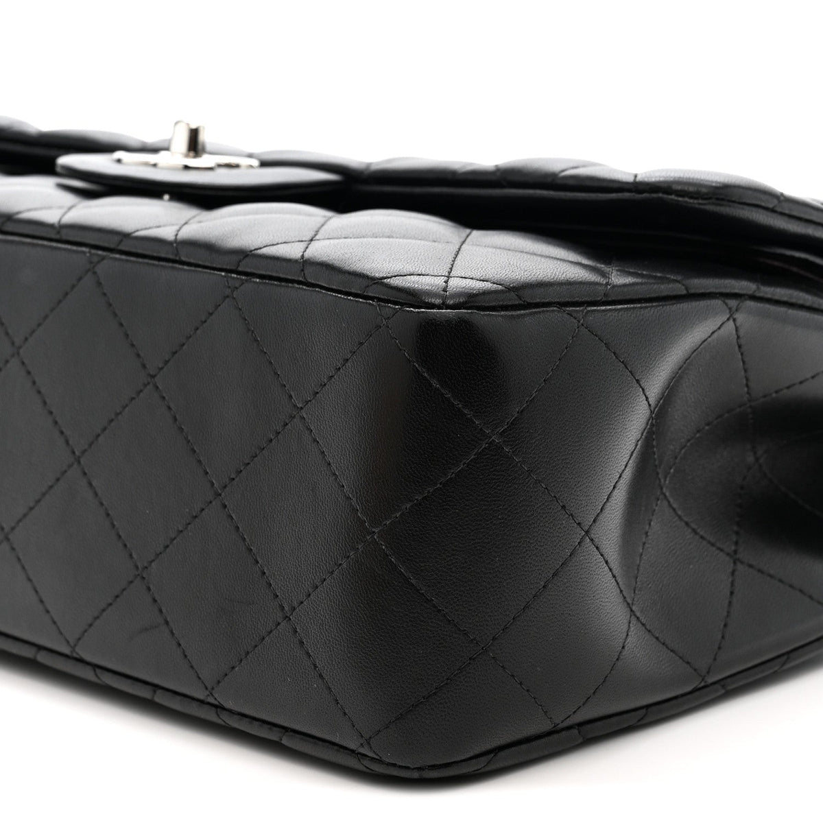 Lambskin Quilted Jumbo Double Flap Black At My store