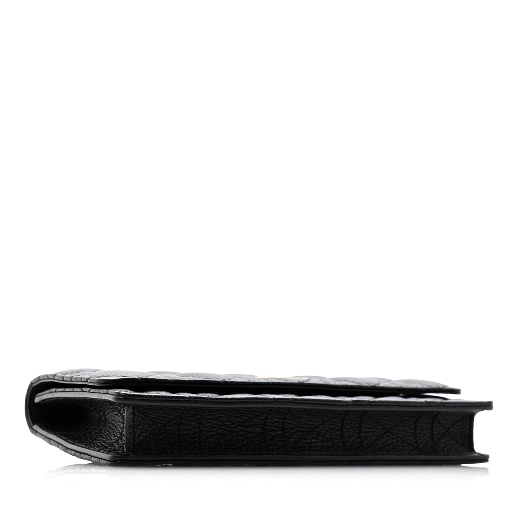 Supple Calfskin Cannage Caro Belt Pouch with Chain Black AT My store
