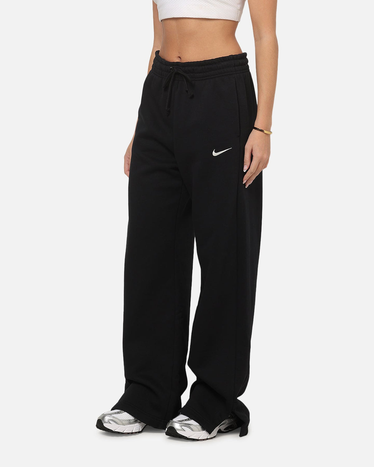 Top Seller Nike Women's Sportswear Phoenix Fleece High Waisted Wide Leg Sweat Pants Black/Sail