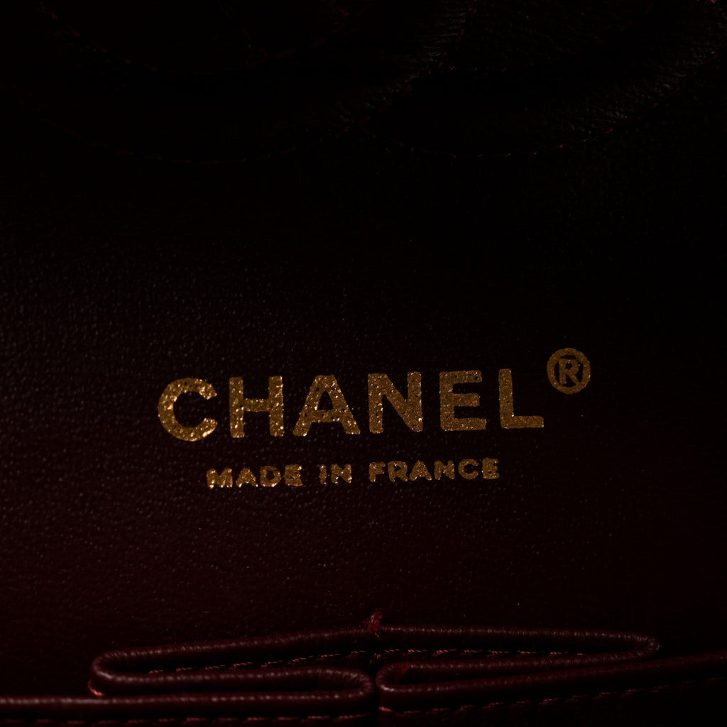 Lambskin Quilted Medium Double Flap Black At My store