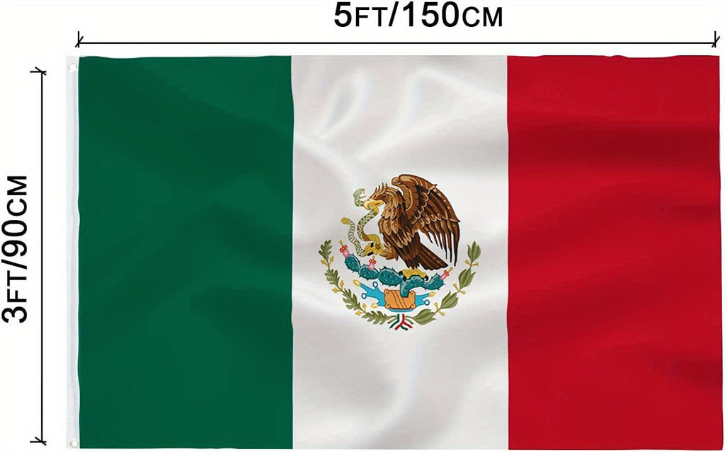 2026 New Production 1pc Flags Mexican Flag Vivid Colors And Fade Resistant Double Stitching With Brass Grommet, 3x5 Feet