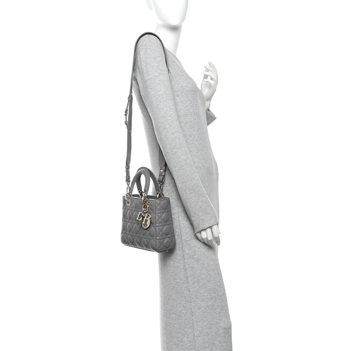 Lambskin Cannage Small My ABCDior Lady Dior Grey AT My store