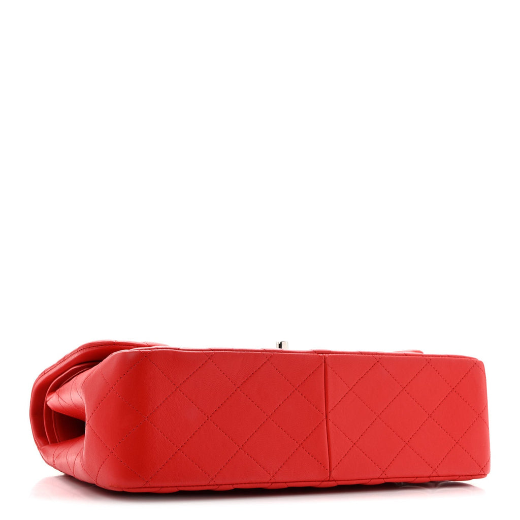 Lambskin Quilted Jumbo Double Flap Red At My store