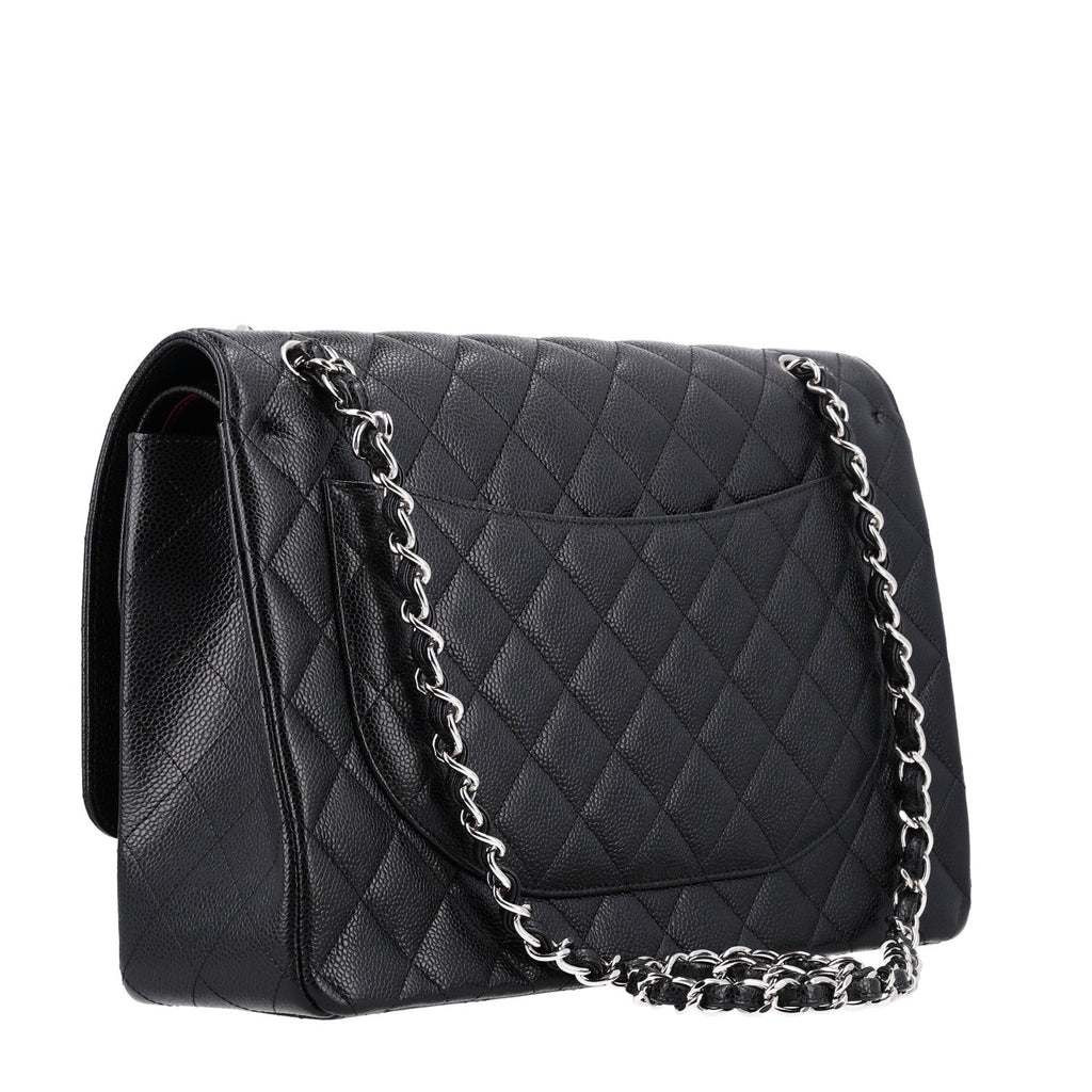 Caviar Quilted Maxi Double Flap Black At My store