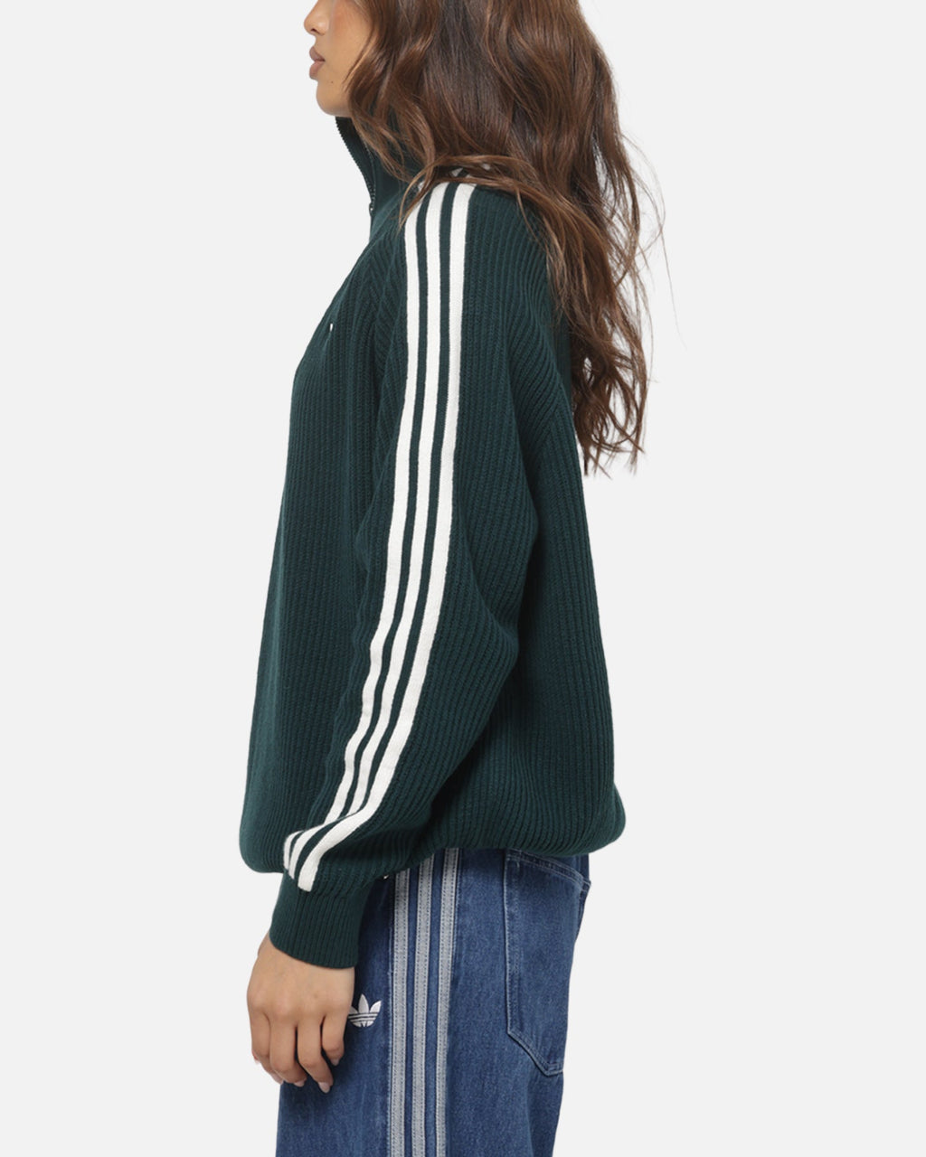 Best-Selling Adidas Women's Funnel Neck Quarter Zip Sweatshirt Green
