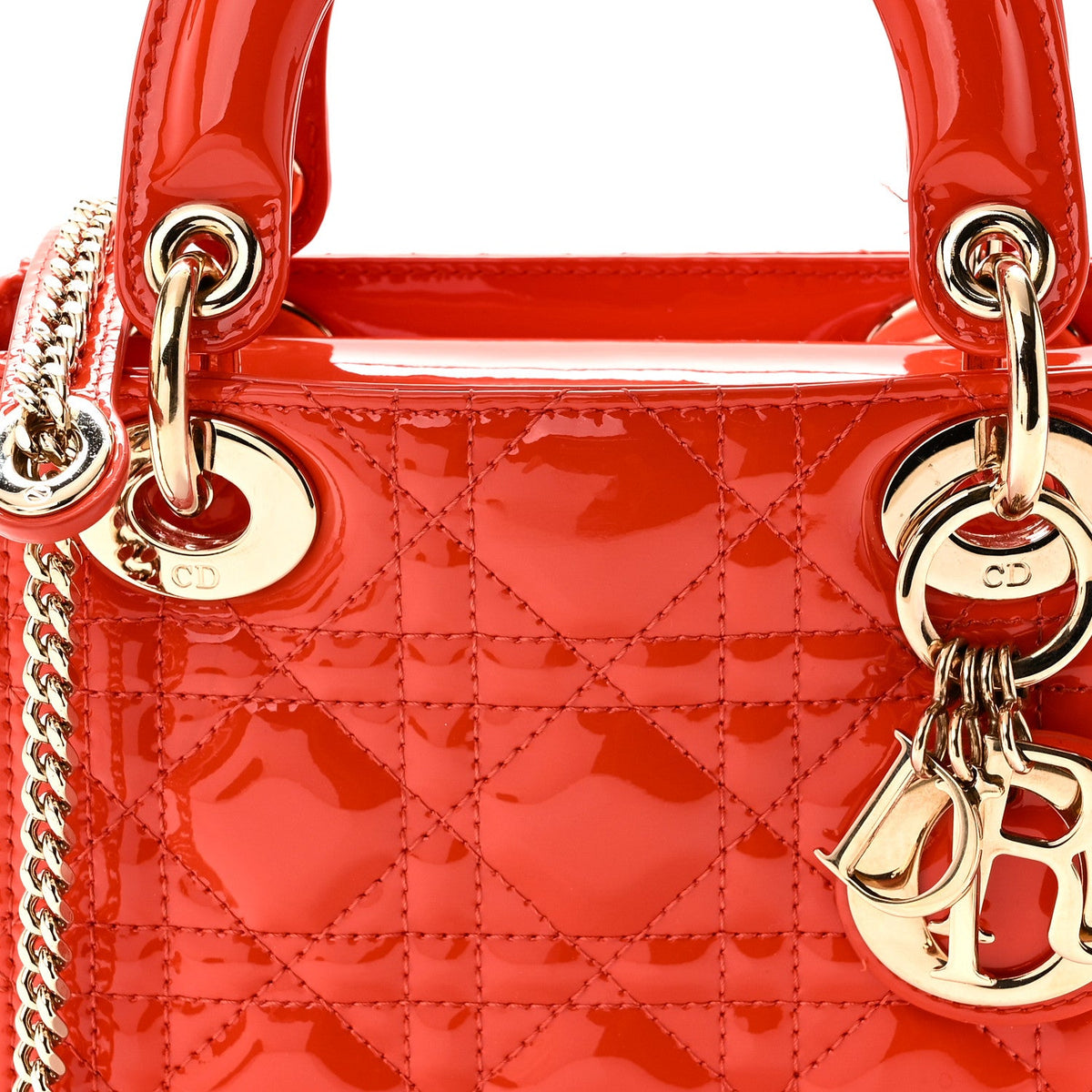 Patent Cannage Mini Lady Dior Orange AT My store