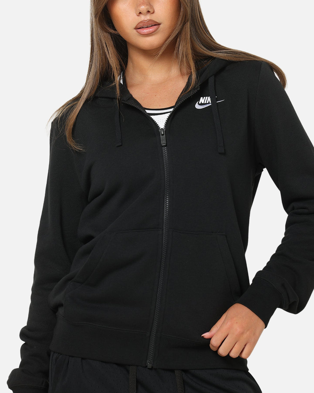 Top Seller Nike Women's Sportswear Club Fleece Full-Zip Hoodie Black/White