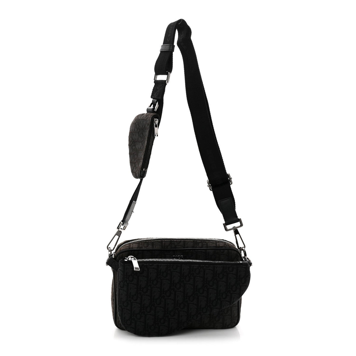 Oblique Saddle Triple Pouch Black AT My store