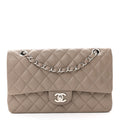 Caviar Quilted Medium Double Flap Taupe At My store