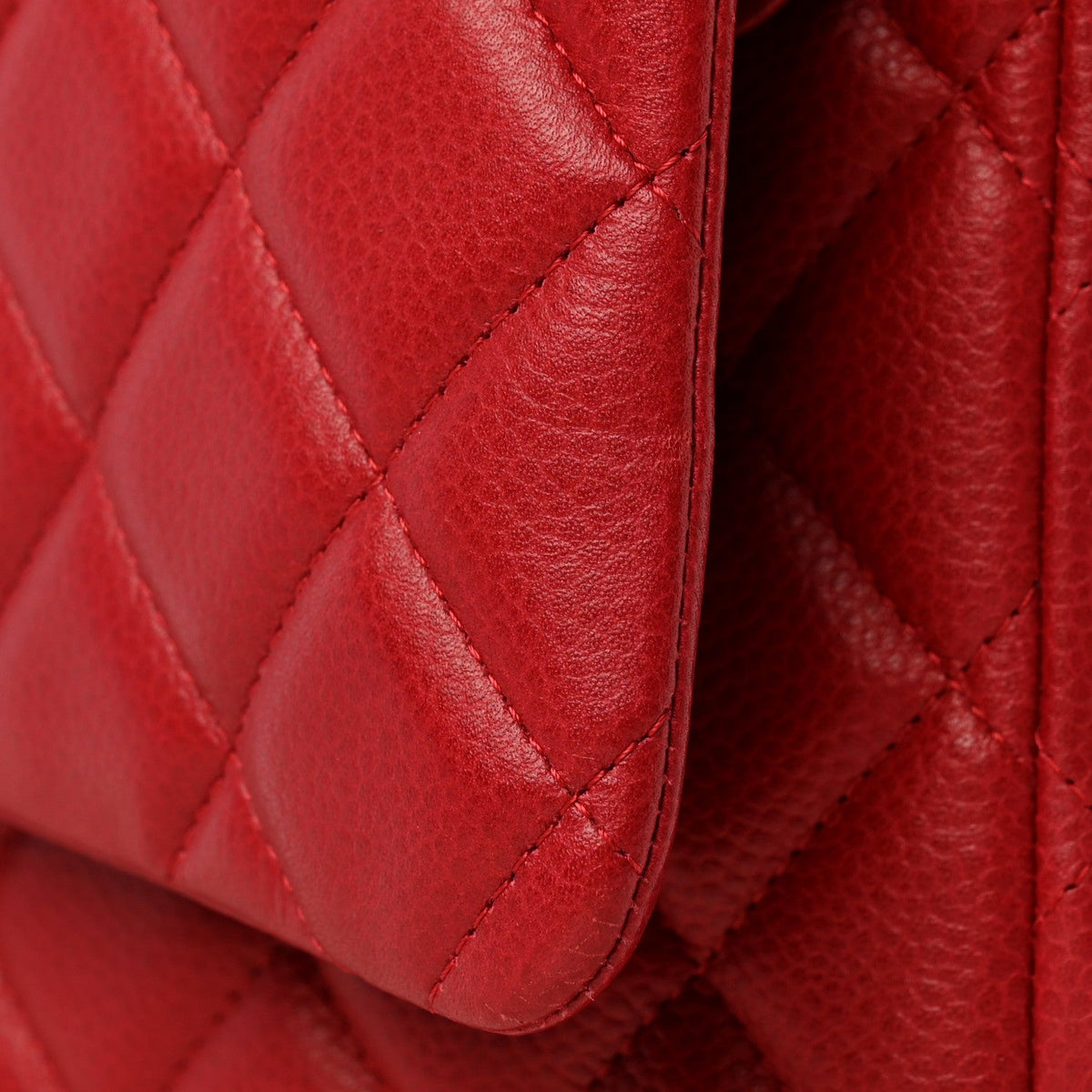Caviar Quilted Maxi Double Flap Dark Red At My store