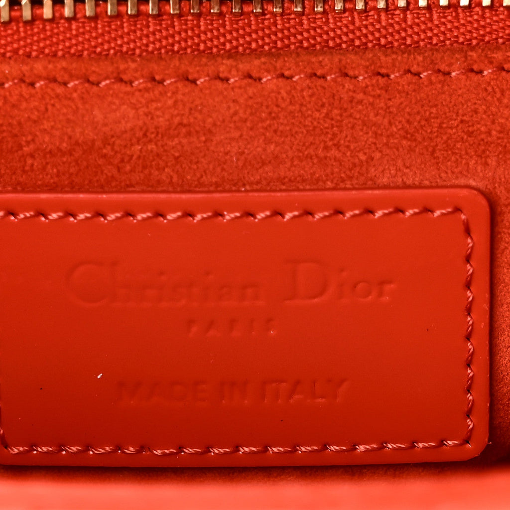 Patent Cannage Mini Lady Dior Orange AT My store