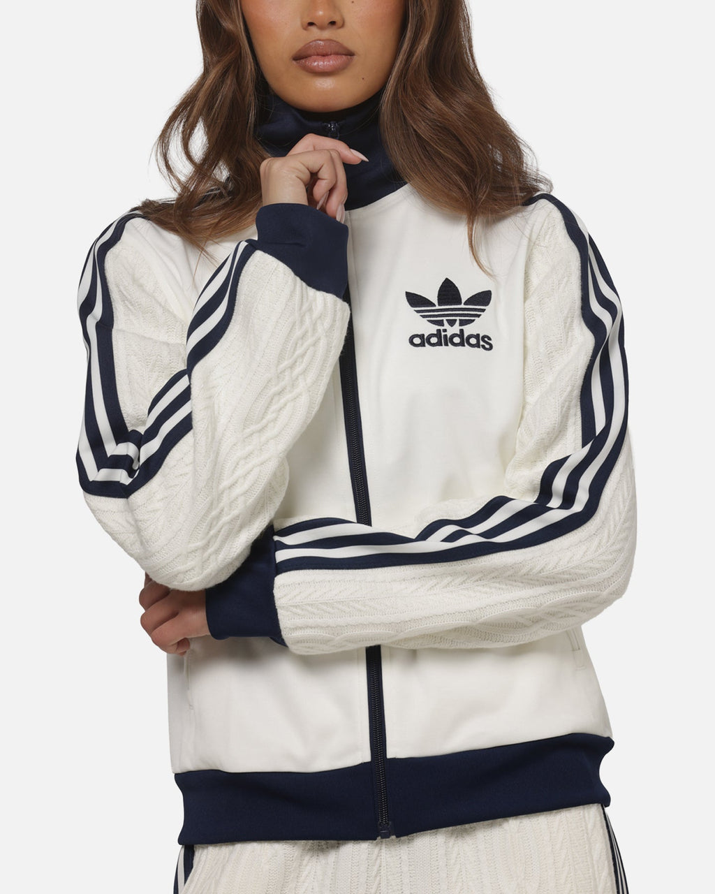 Best-Selling Adidas Women's Knit Classic Track Top Off White