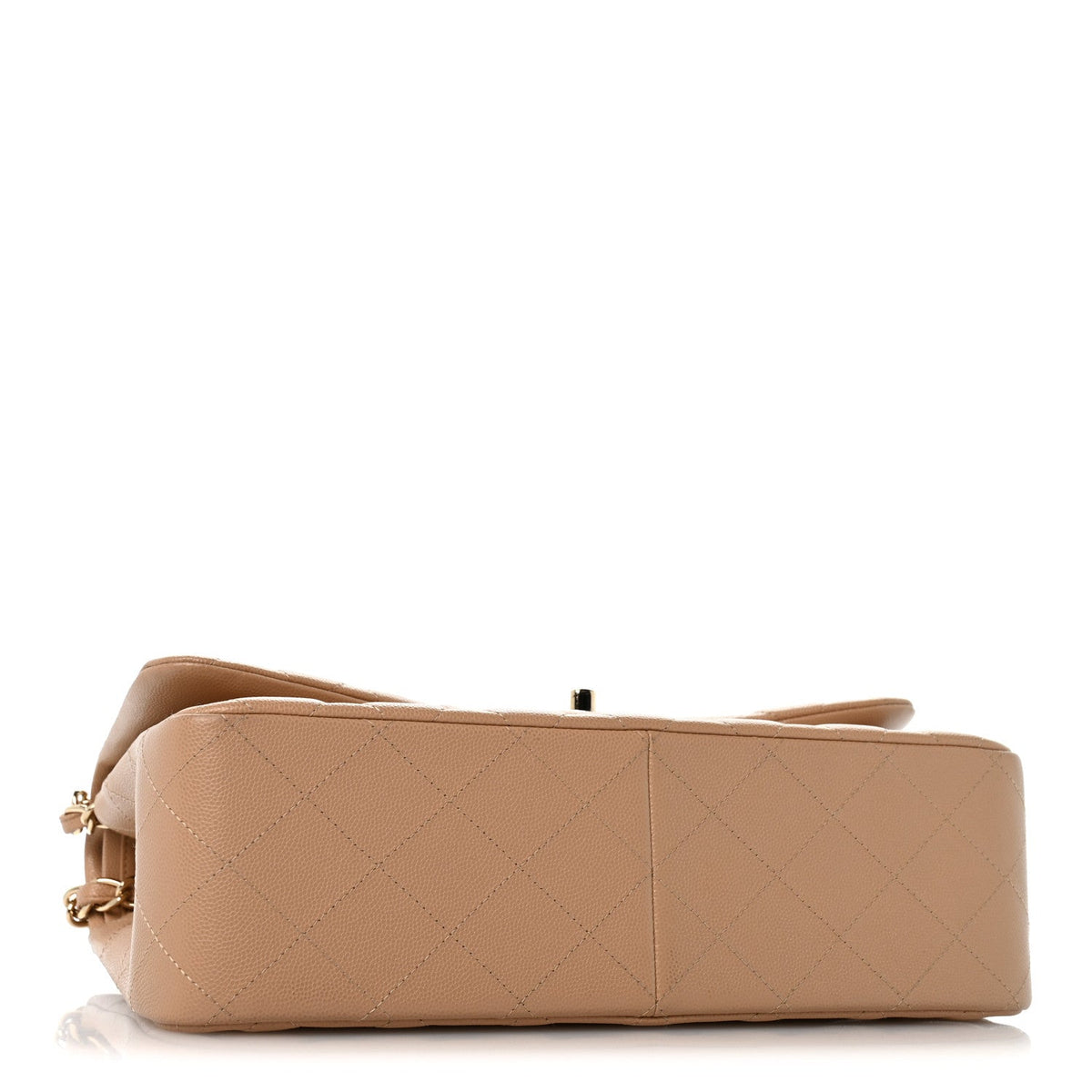 Caviar Quilted Jumbo Double Flap Beige Clair At My store
