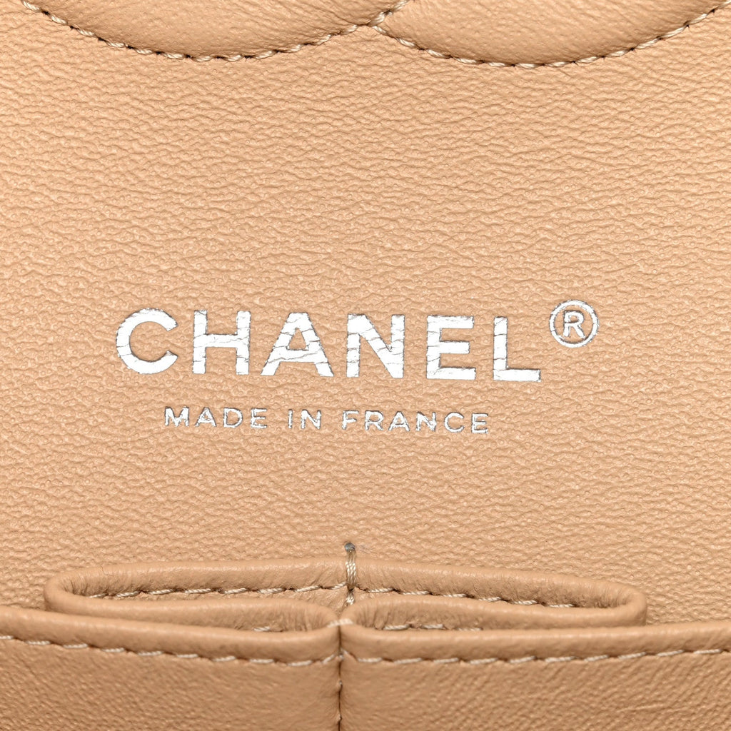 Caviar Quilted Medium Double Flap Beige At My store