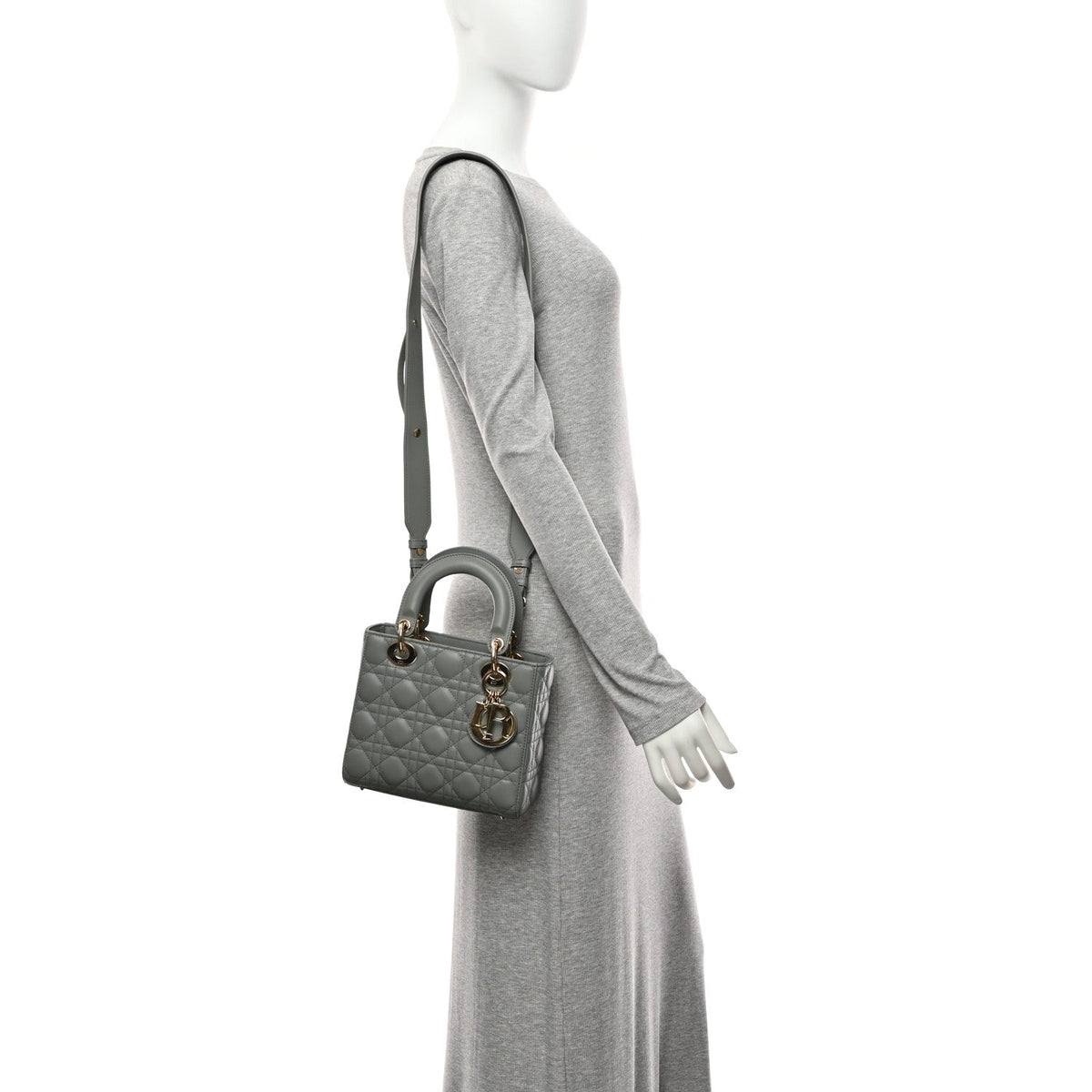 Lambskin Cannage Small My ABCDior Lady Dior Grey AT My store