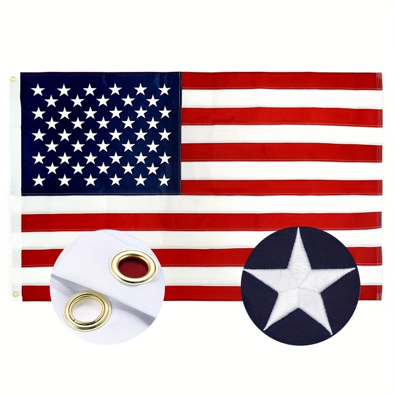 2026 New Production 1pc American Flag 3x5 Ft TearProof For Outside, Build To Long Lasting, Fade Resistant Spun Polyester, High Wind US Outdoor Flags Embroidered Stars, Sewn Stripes, Brass Grommet