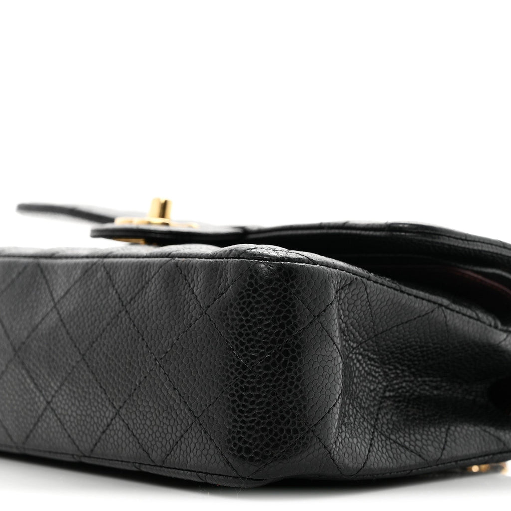 Caviar Quilted Small Double Flap Black At My store