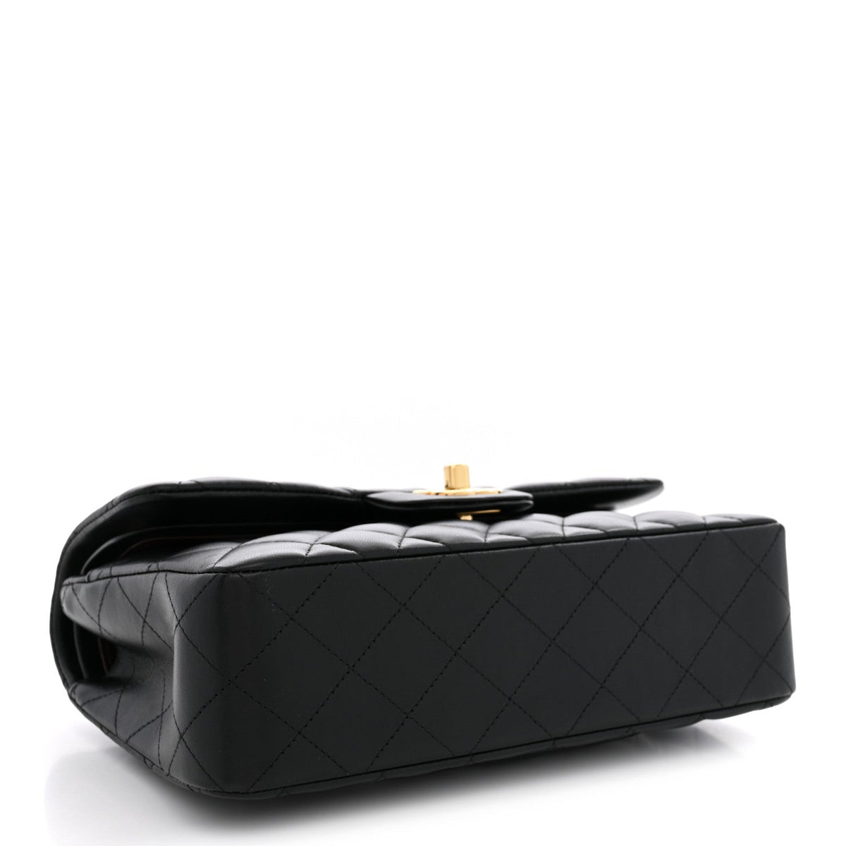 Lambskin Quilted Small Double Flap Black At My store