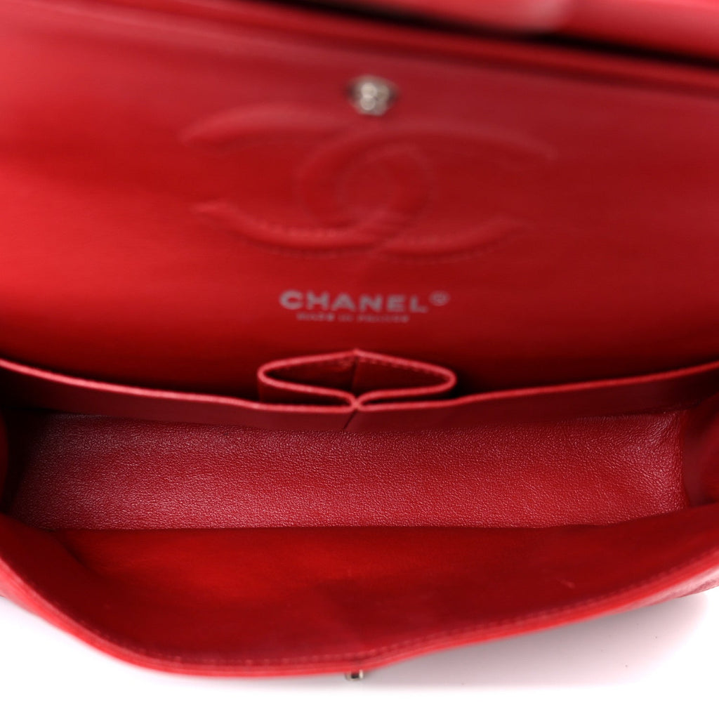 Caviar Quilted Medium Double Flap Red At My store