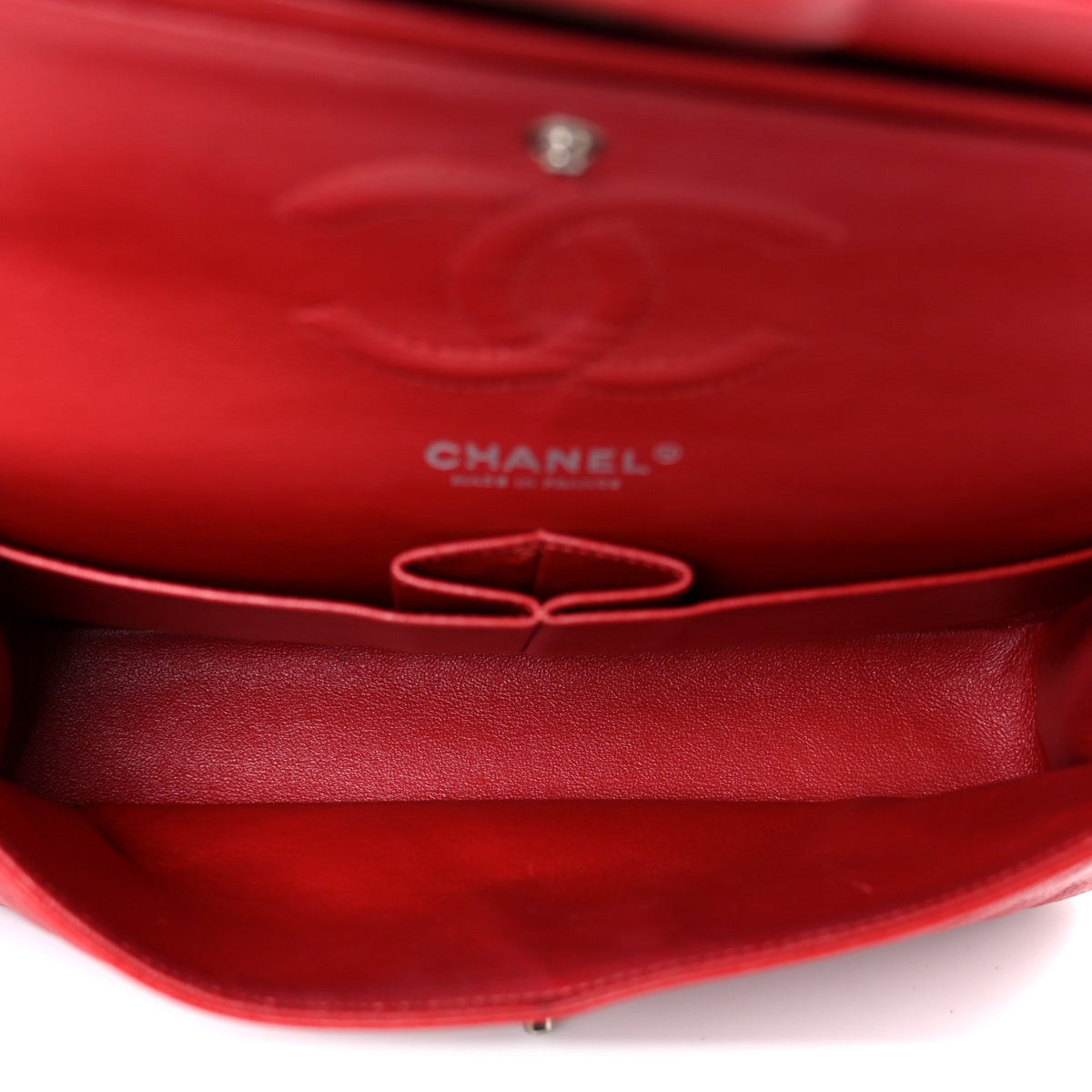 Caviar Quilted Medium Double Flap Red At My store