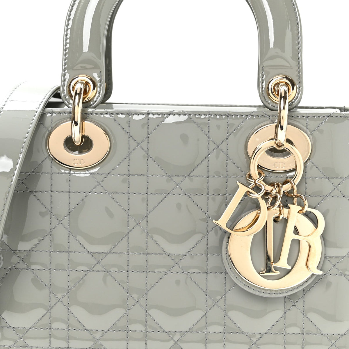 Patent Cannage Small Lady Dior Grey AT My store