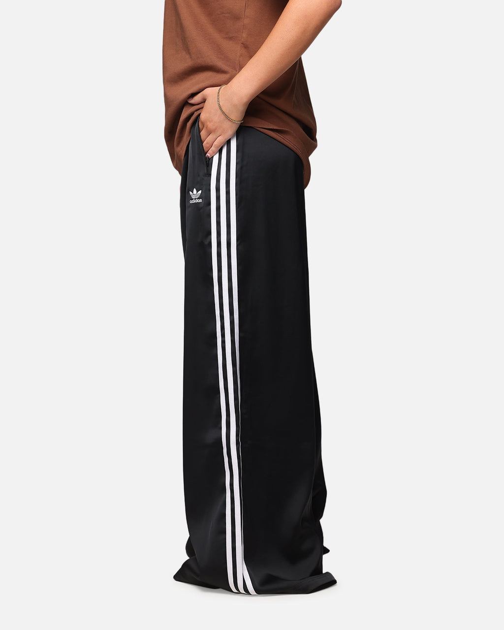 Best-Selling Adidas Women's Satin Wide Leg Pants Black