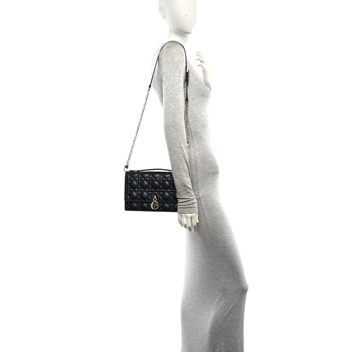 Lambskin Cannage Miss Dior Top Handle Bag Black AT My store