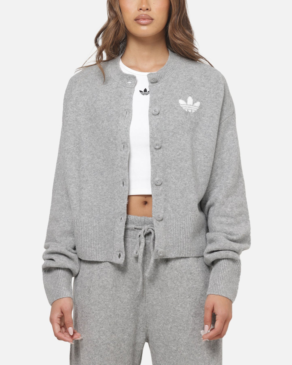 Best-Selling Adidas Women's Essentials Knit Cardigan Medium Grey Heather