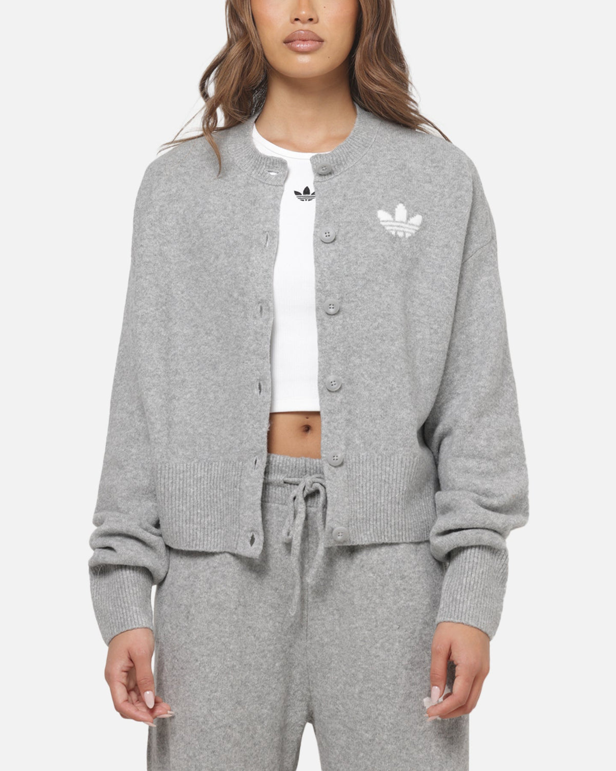 Best-Selling Adidas Women's Essentials Knit Cardigan Medium Grey Heather