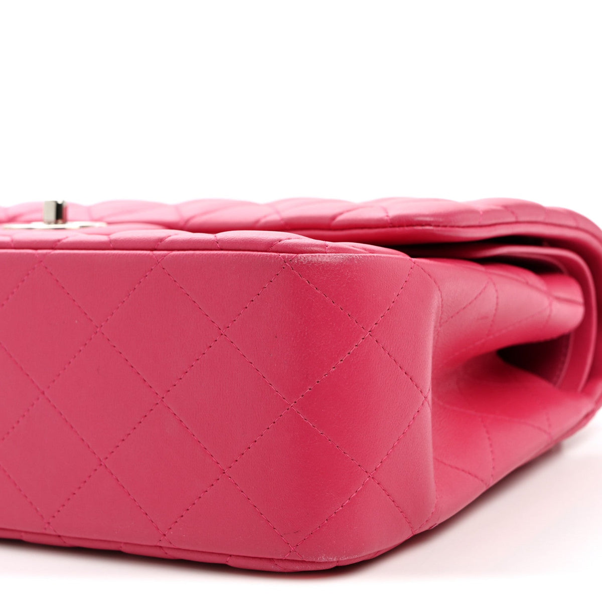 Lambskin Quilted Jumbo Double Flap Dark Pink At My store
