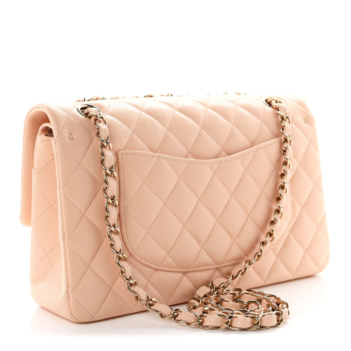 Caviar Quilted Medium Double Flap Light Pink At My store