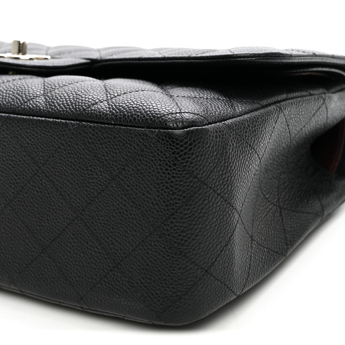 Caviar Quilted Jumbo Double Flap Black At My store