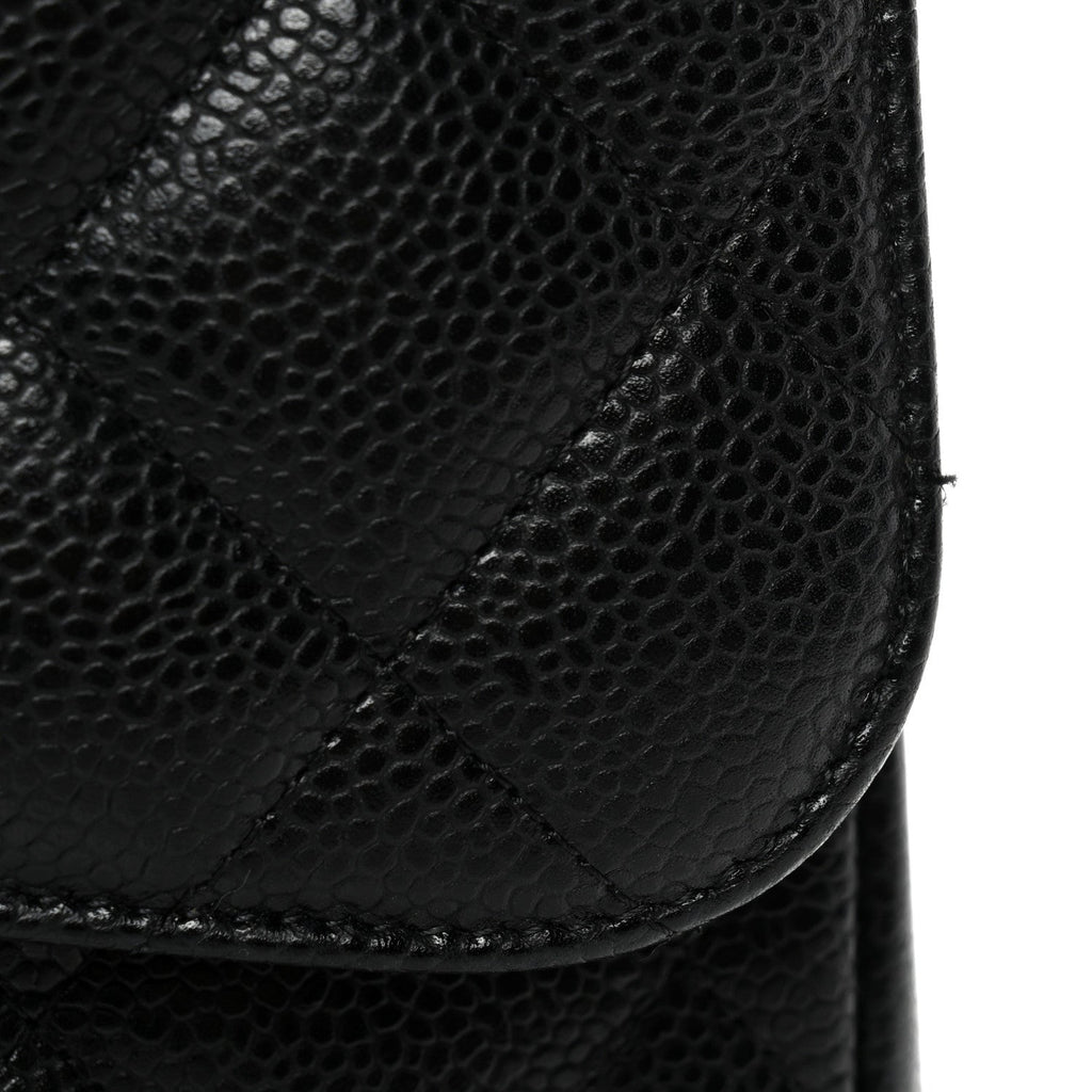 Caviar Quilted Jumbo Double Flap Black At My store