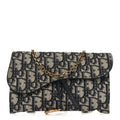 Oblique Small Saddle Chain Pouch Blue AT My store