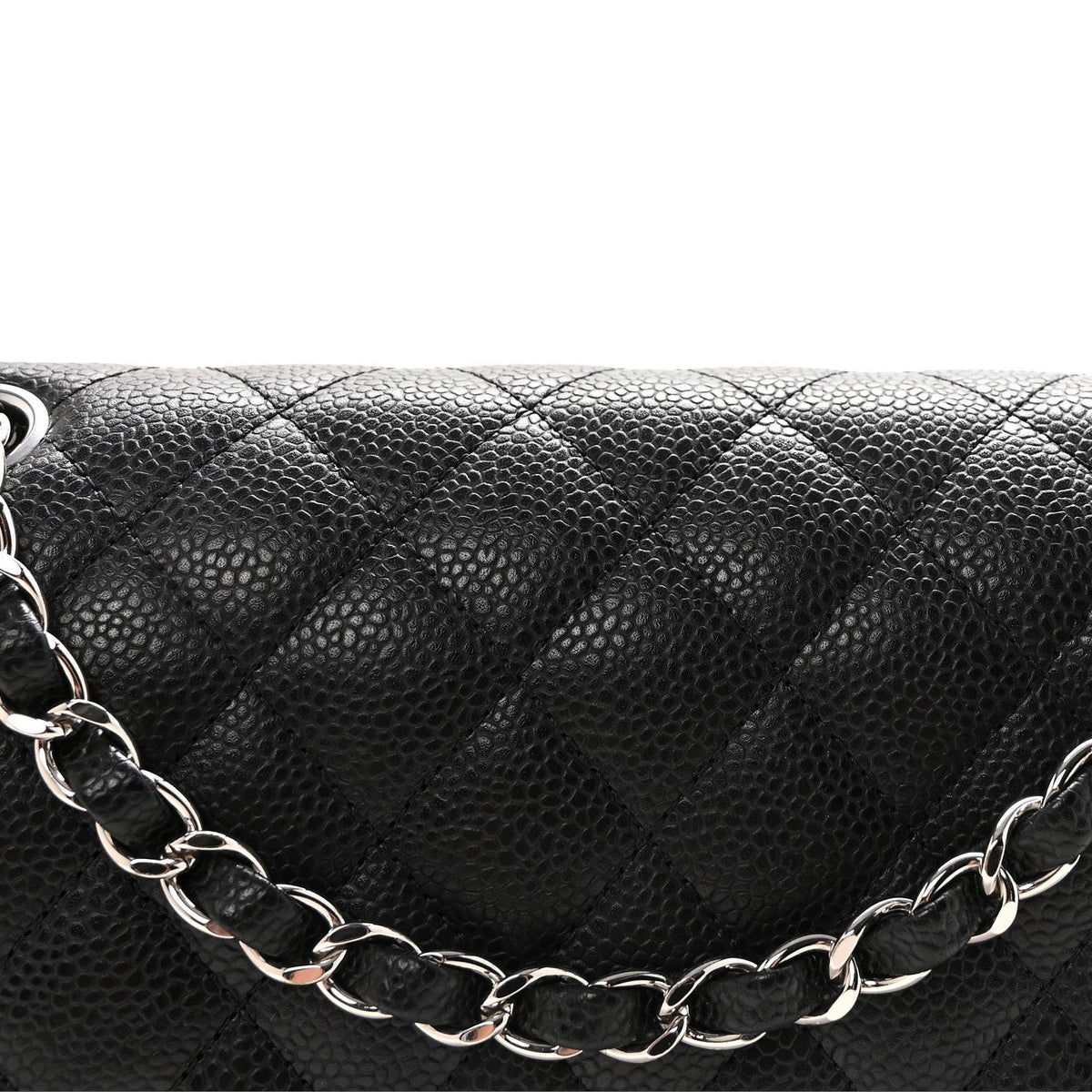 Caviar Quilted Medium Double Flap Black At My store