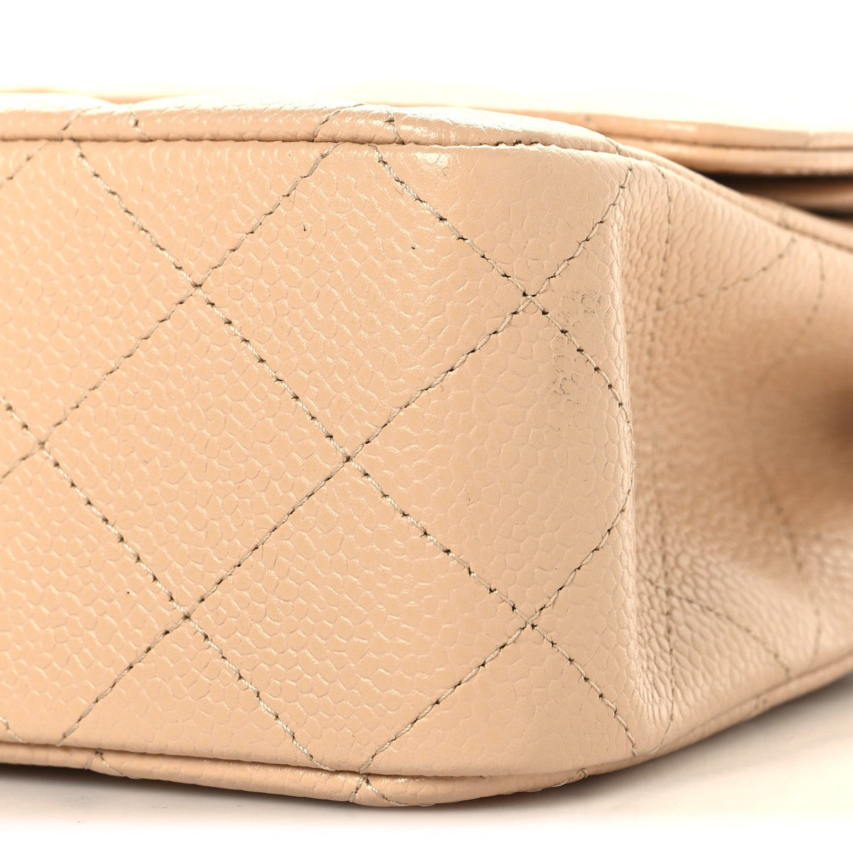 Caviar Quilted Medium Double Flap Beige At My store