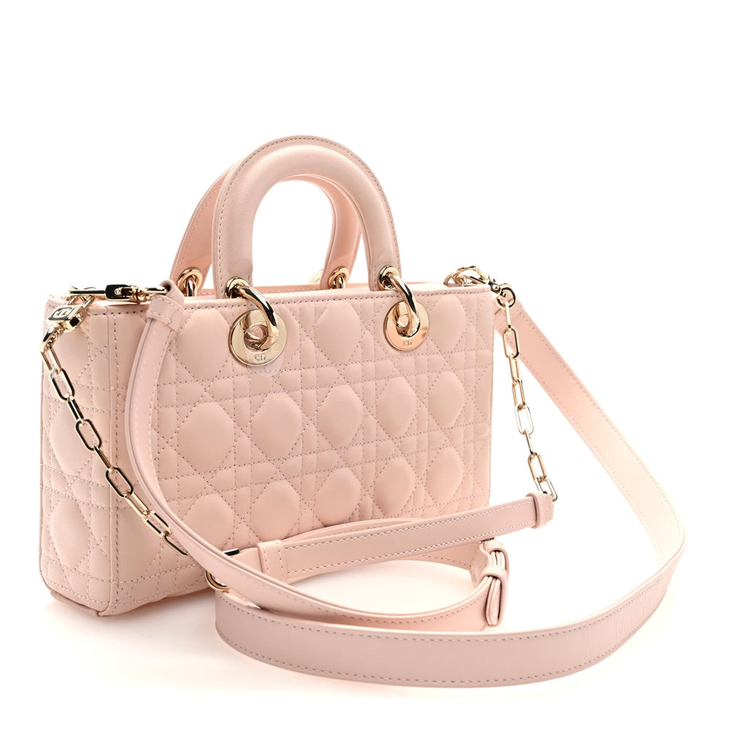Lambskin Cannage Medium Lady D-Joy Powder Pink AT My store