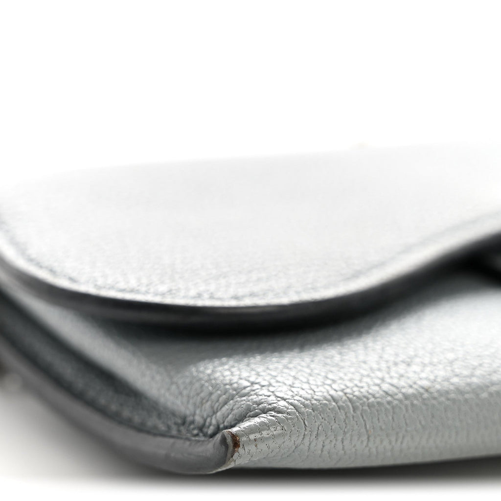 Goatskin Nano Saddle Chain Pouch Blue AT My store