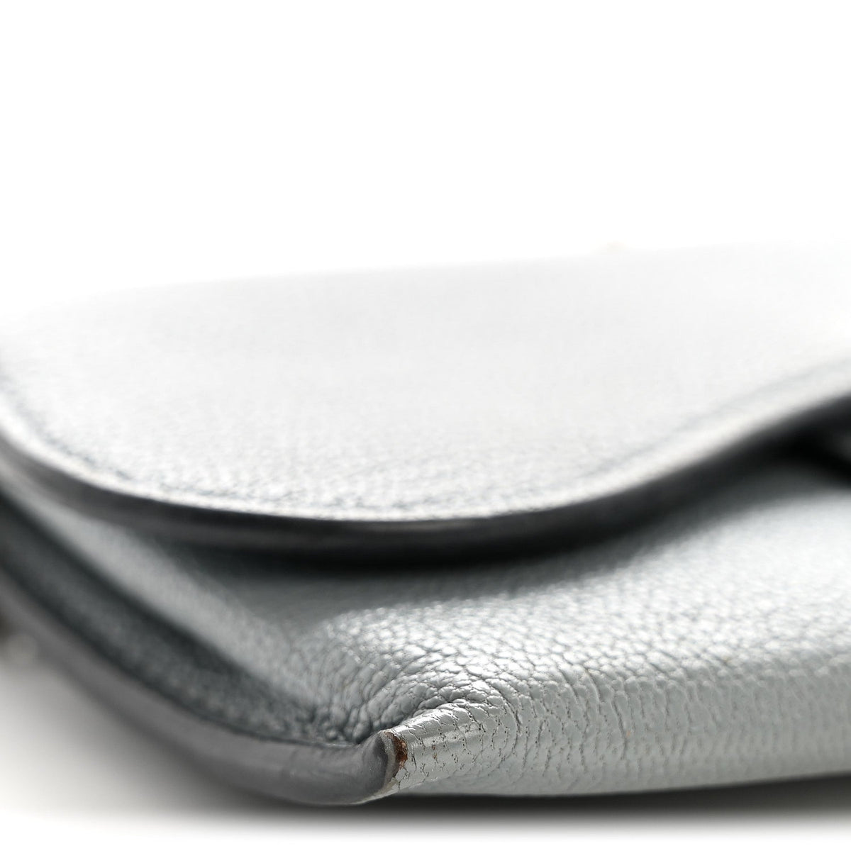 Goatskin Nano Saddle Chain Pouch Blue AT My store