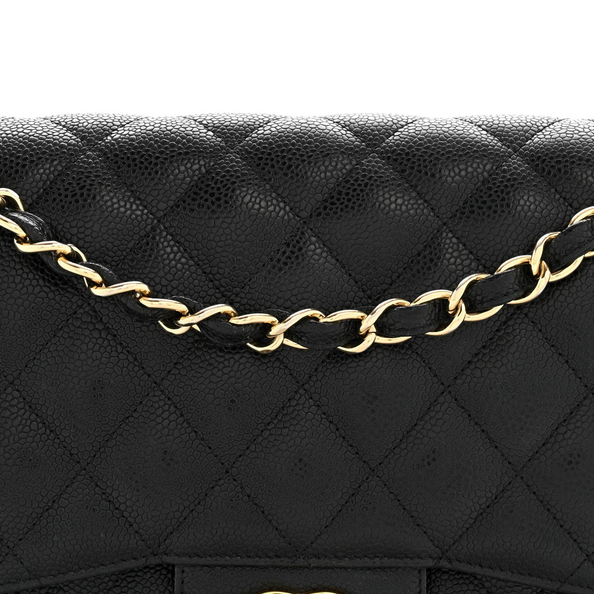 Caviar Quilted Jumbo Double Flap Black At My store