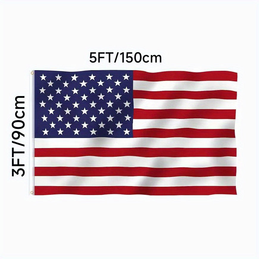 2026 New Production 1pc, American Flag, Bright Color And UV Fade Proof Polyester, Quadruple-Stitched Header And Double Stitched Edges, USA Flag With Brass Grommets For Outdoor Yard Garden Farmhouse Indoor Room Decor