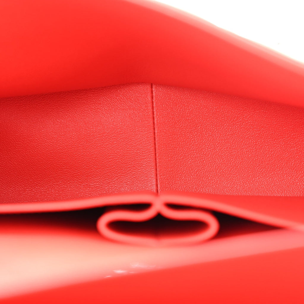 Lambskin Quilted Jumbo Double Flap Red At My store