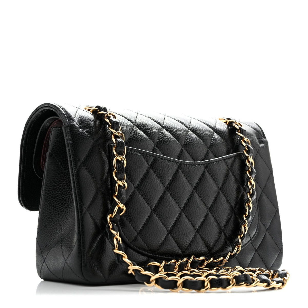 Caviar Quilted Small Double Flap Black At My store