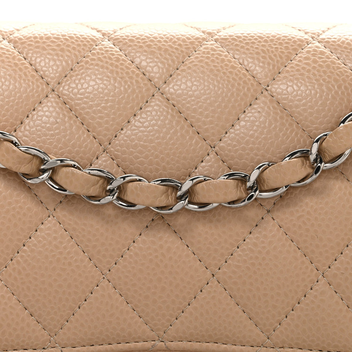 Caviar Quilted Medium Double Flap Beige At My store