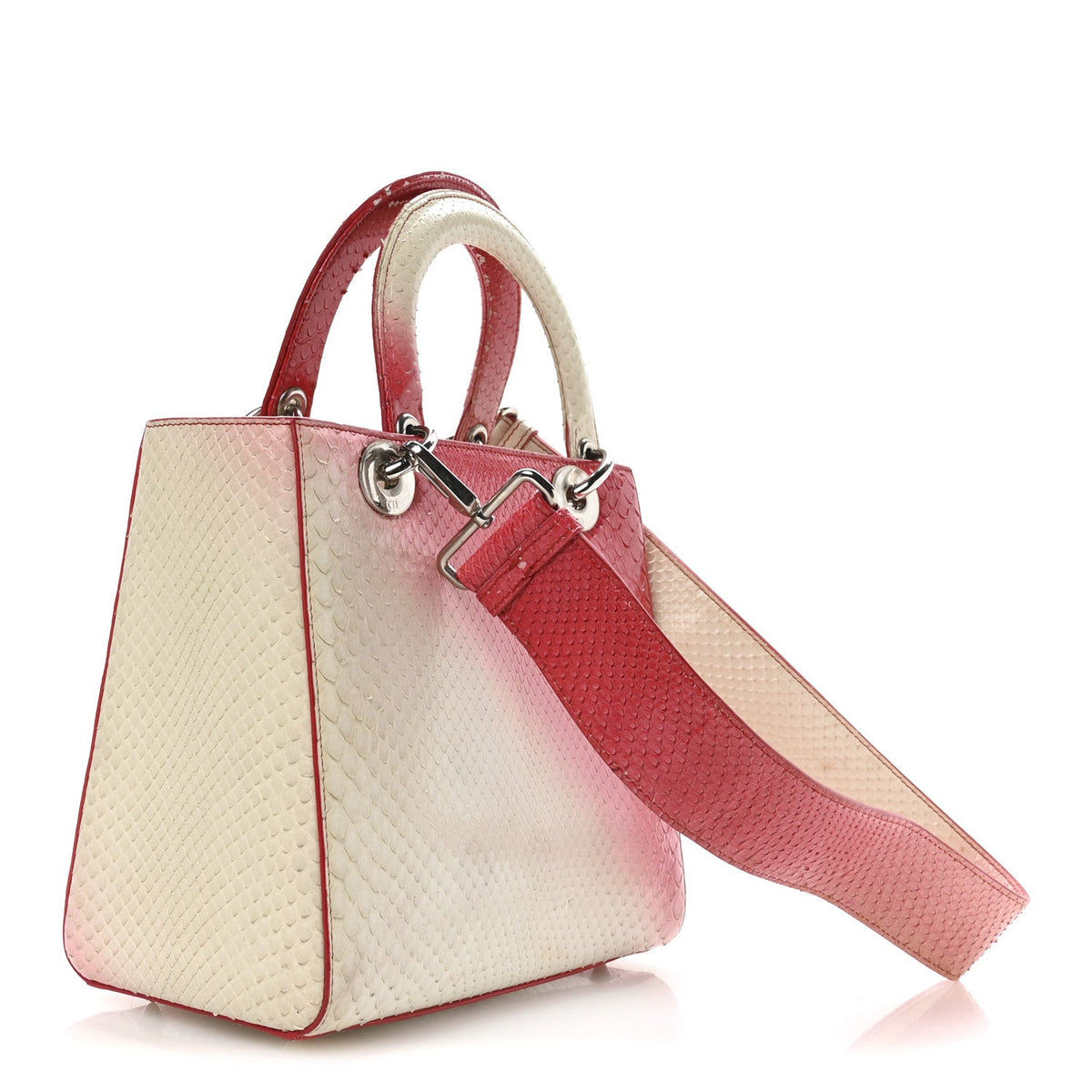 Snakeskin Ombre Medium Lady Dior Red White AT My store