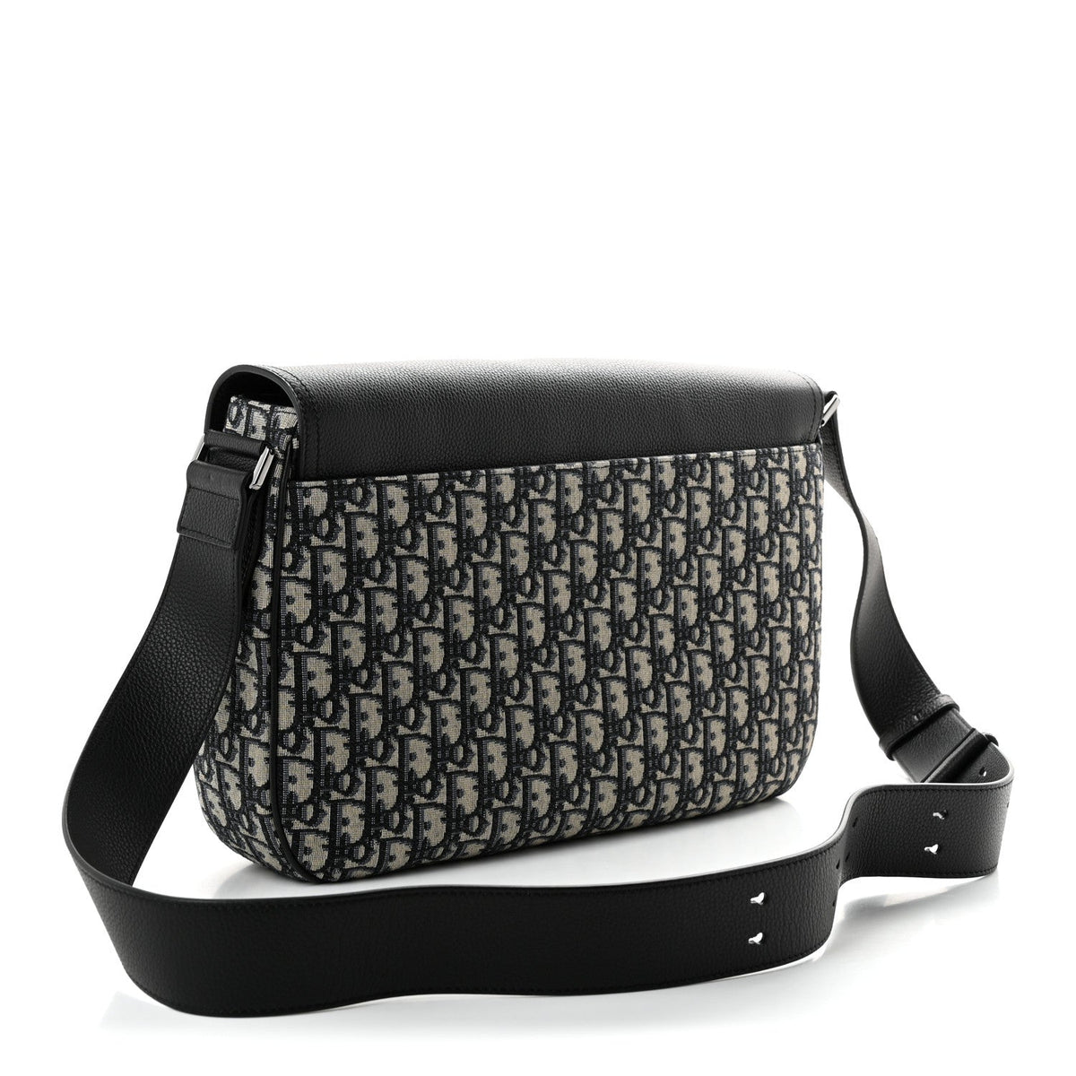 Grained Calfskin Oblique Large Saddle Messenger Black AT My store