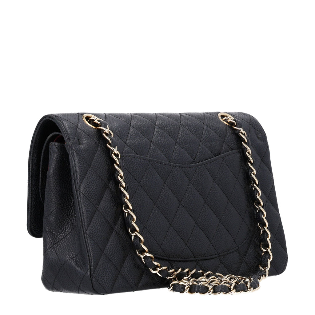 Caviar Quilted Medium Double Flap Black At My store